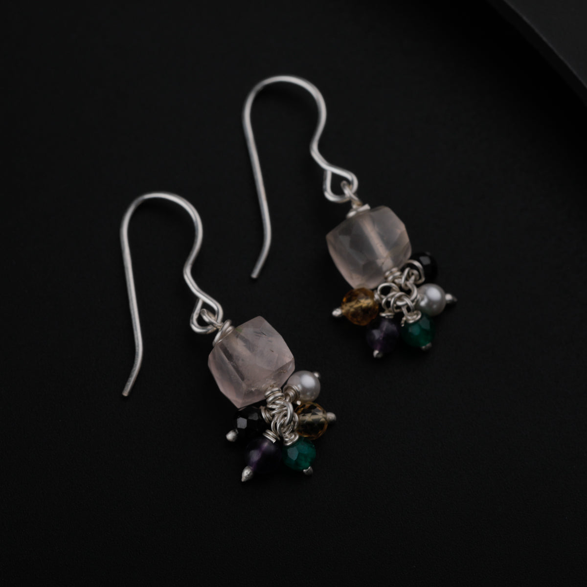 Multicolor Silver Earring