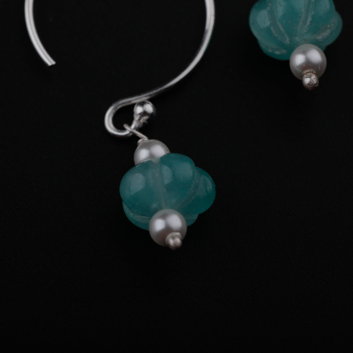 Silver Pearl and Jade Earring