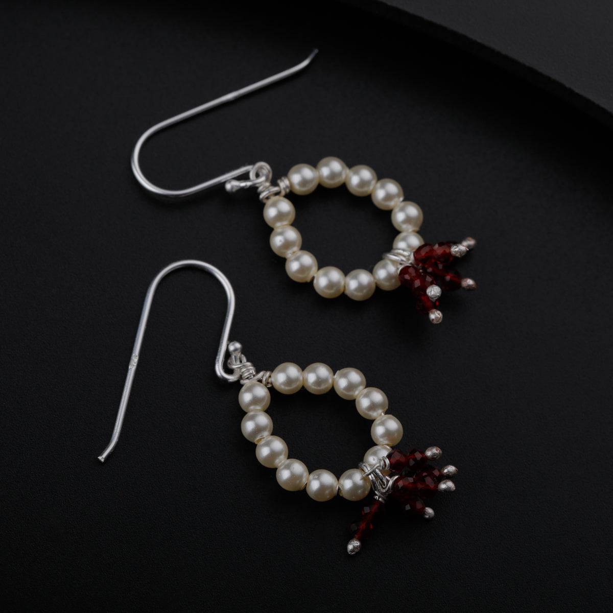 Garnet and Pearl Earring