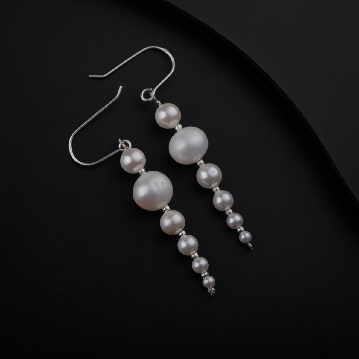 Silver Pearl Drop Earring