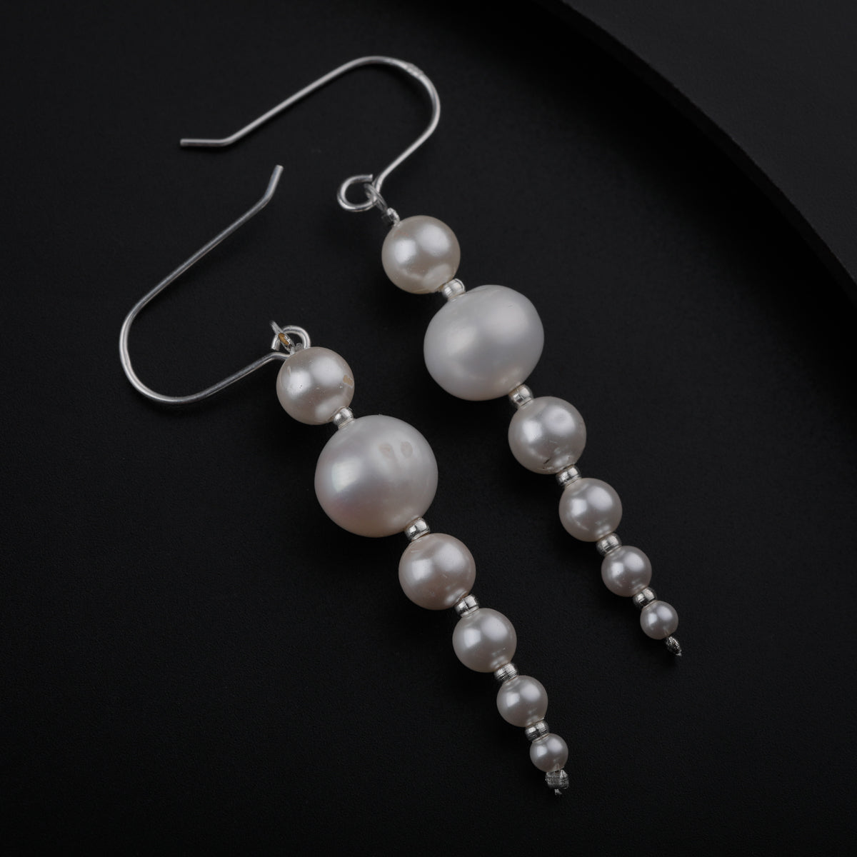 Silver Pearl Drop Earring