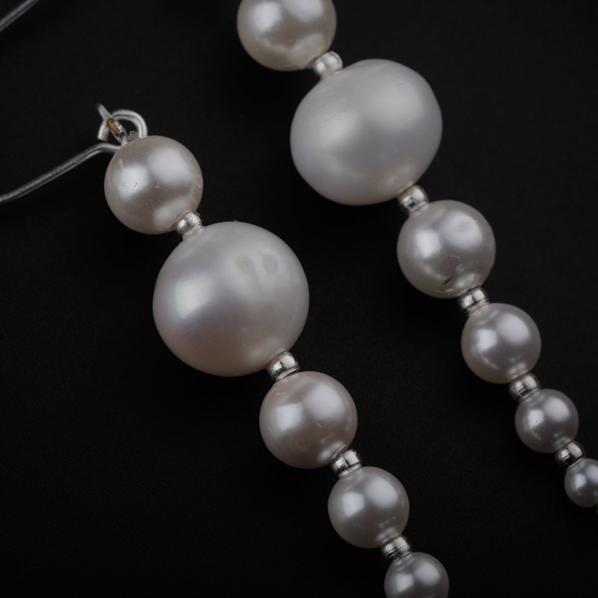 Silver Pearl Drop Earring