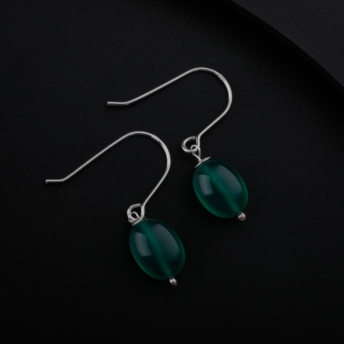 Silver Earring with Green Onyx