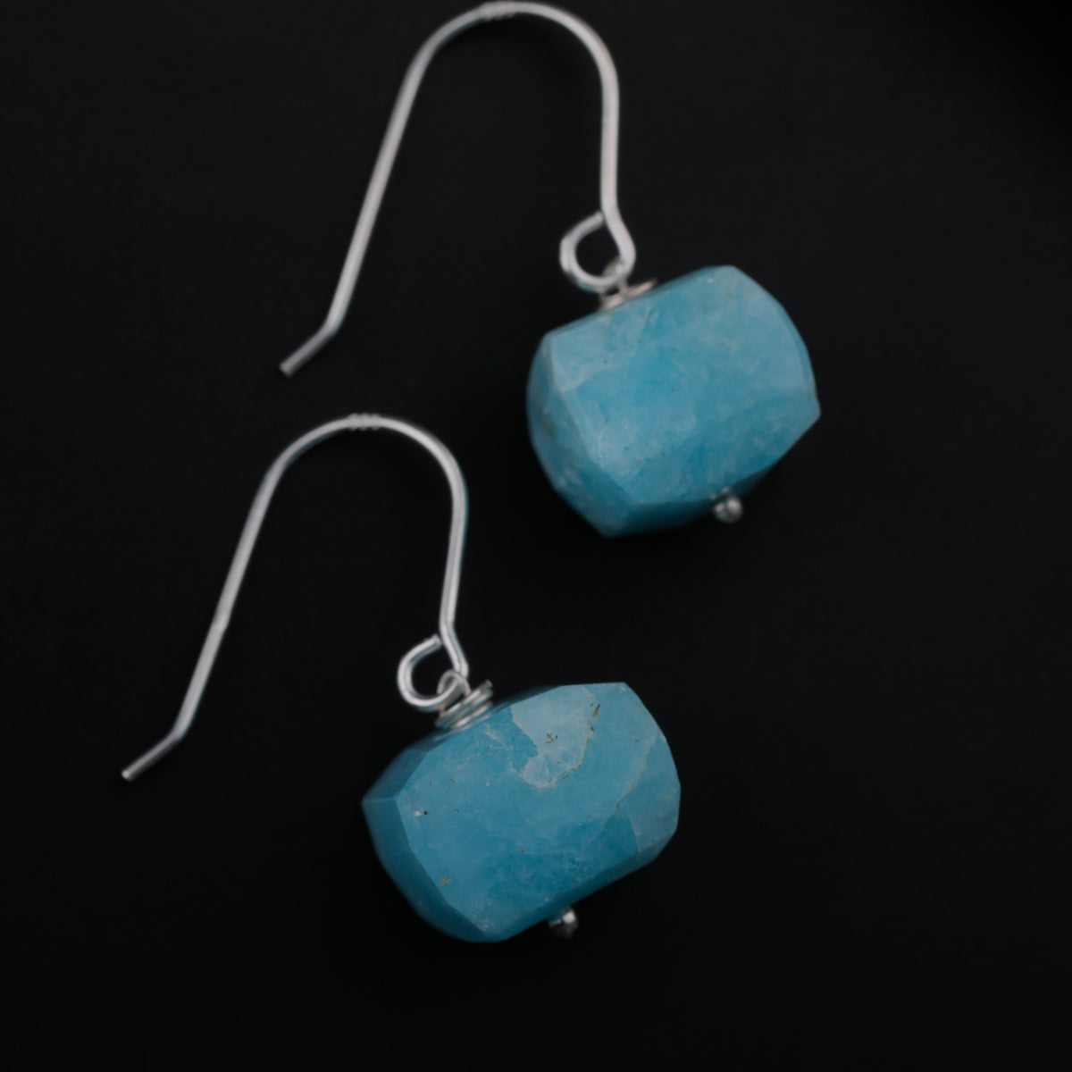 Silver Earring with Larimar