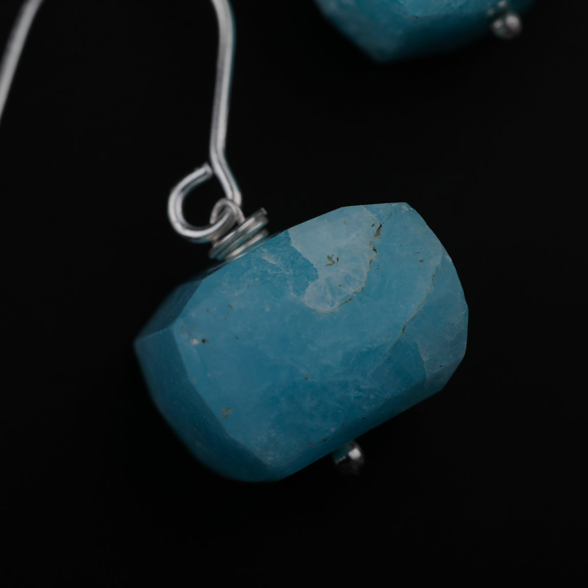 Silver Earring with Larimar