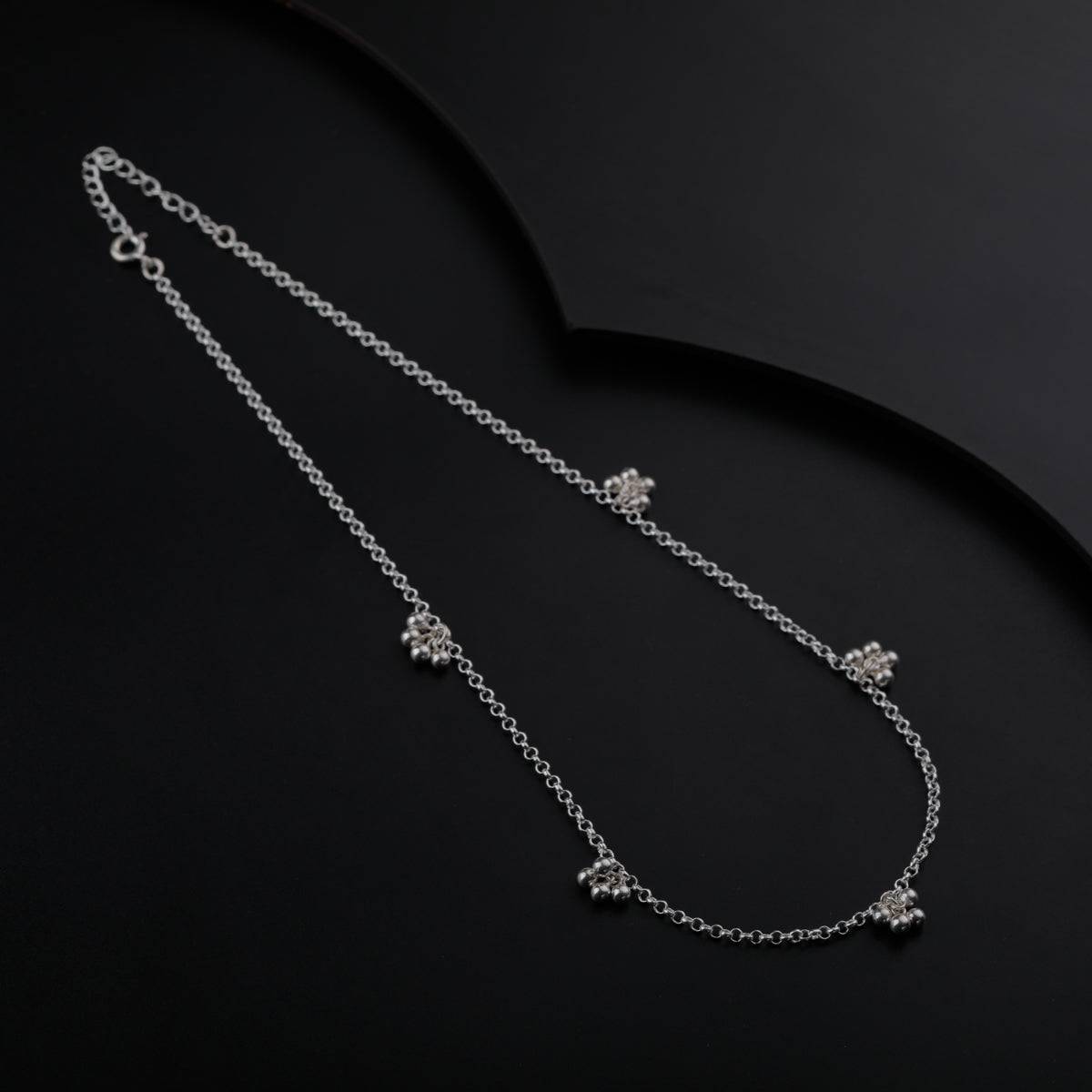 Silver Short Chain with Ghungroo