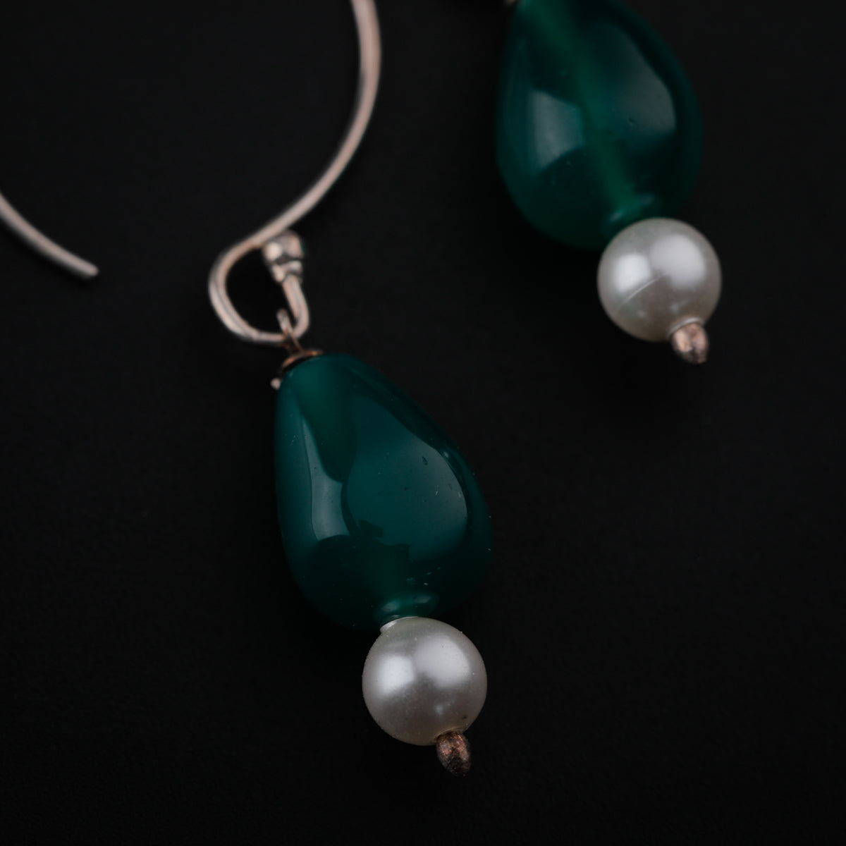 Green Onyx Silver Earring