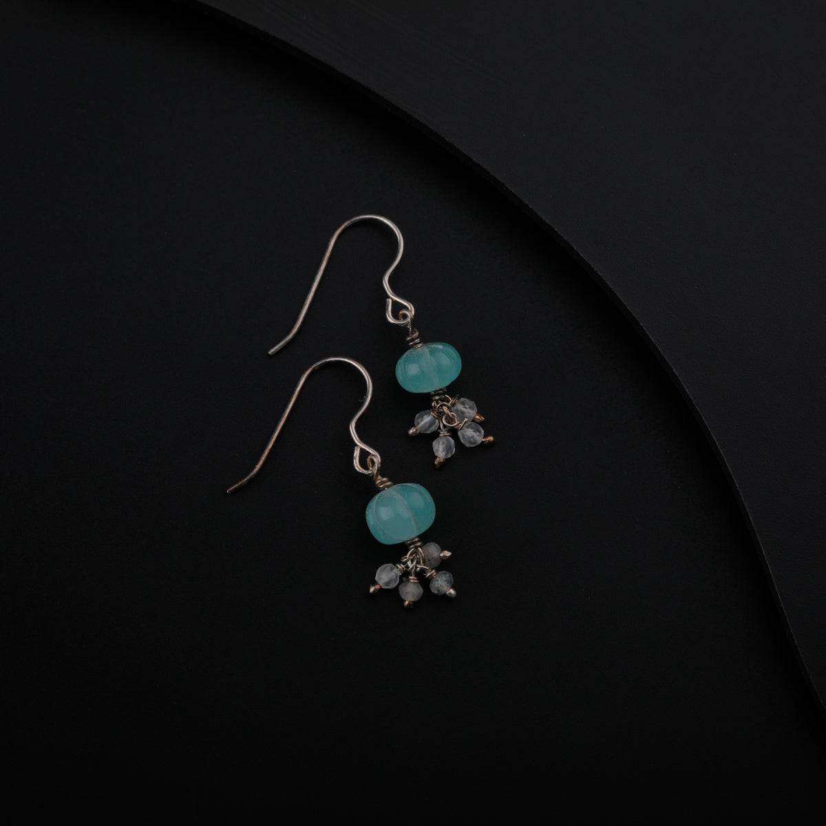 Jade and Crystals Silver Earring