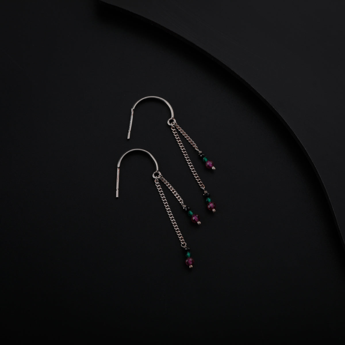 Multicolor Silver Earring