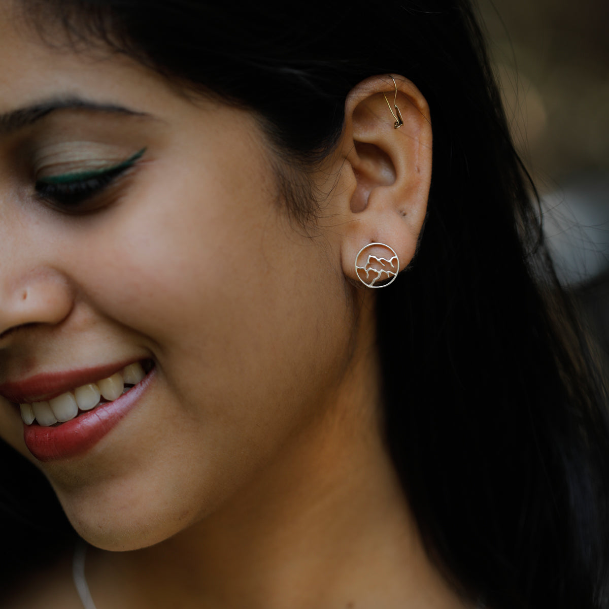 Panchtatva 5 Elements Silver Earring: Earth (पृथ्वी)