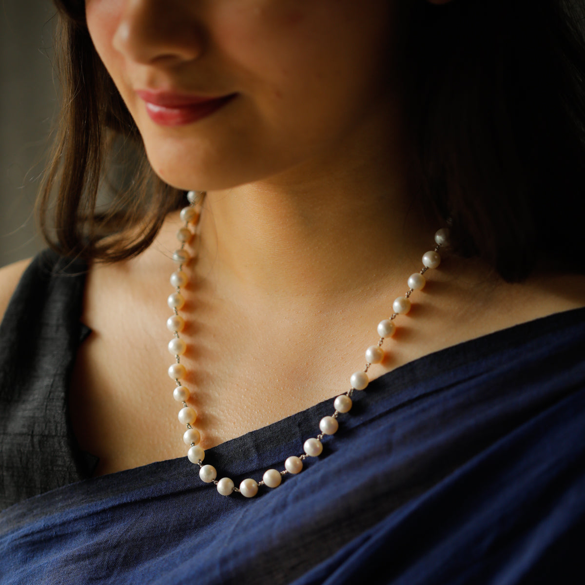 Pearl Beaded Silver Chain