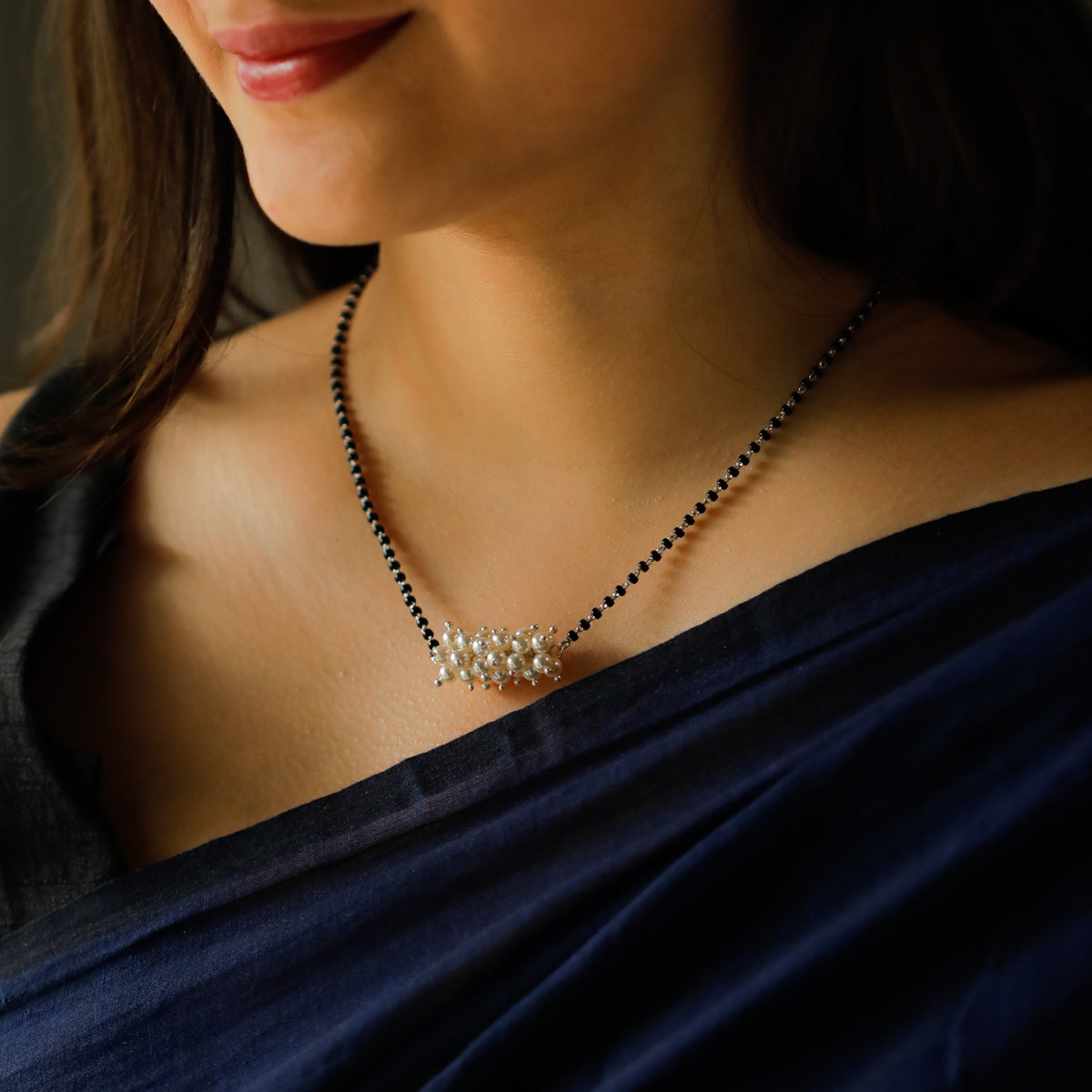 Silver Mangalsutra with Pearls