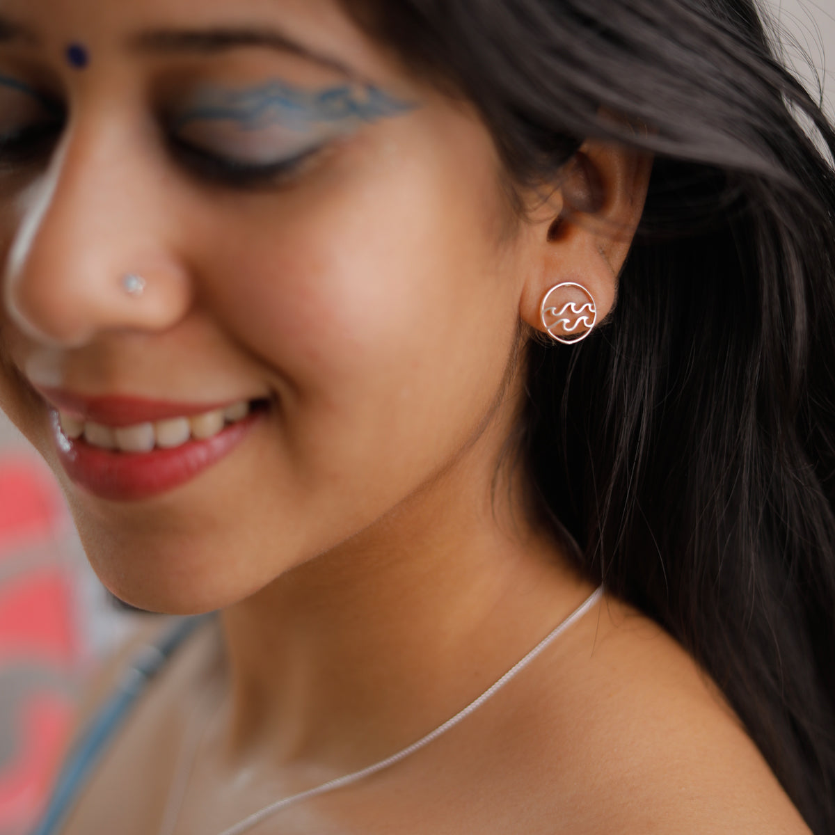 Panchtatva Silver Earring: Water (जल)