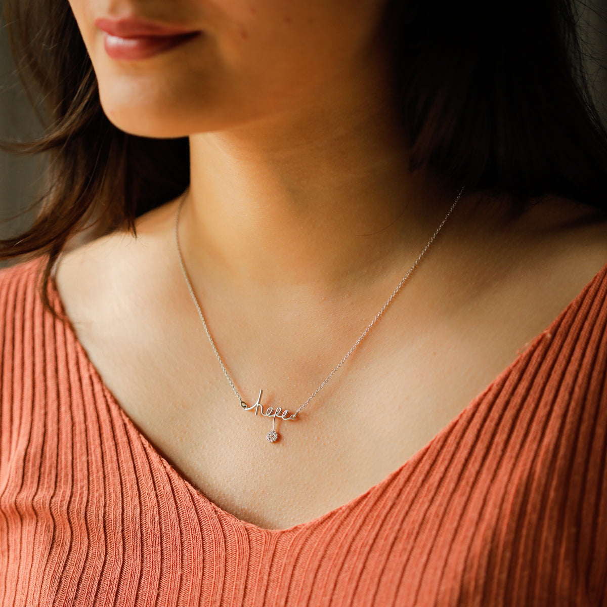 Silver Necklace with Hope Pendant