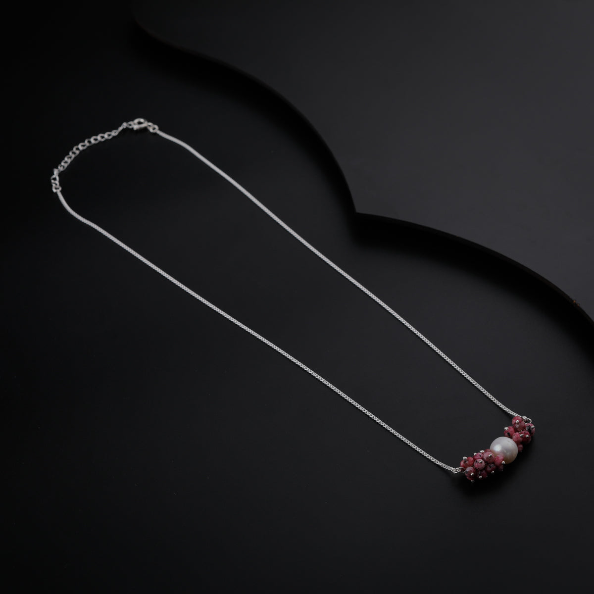 Tourmaline Motif Silver Necklace