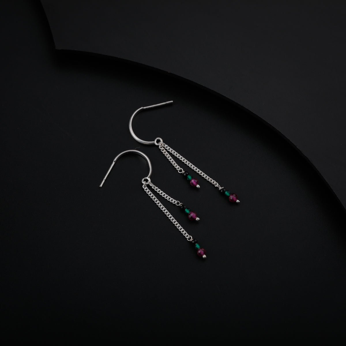 Multicolor Silver Earring