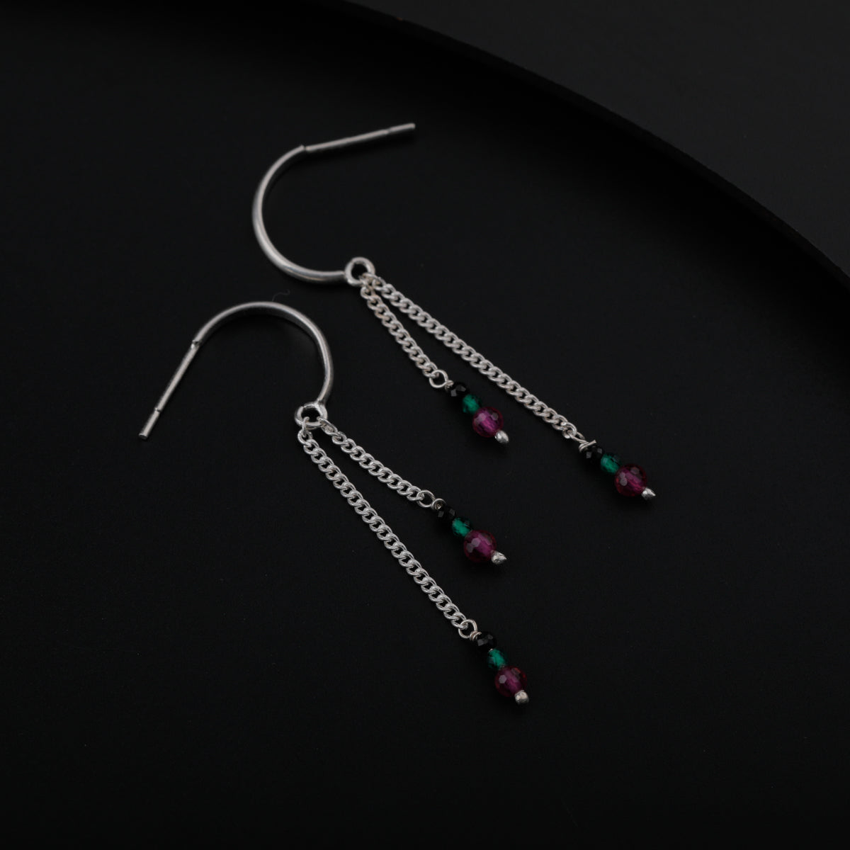 Multicolor Silver Earring