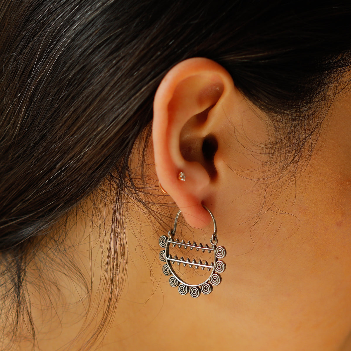 Filigree Hoops - Spiral Pattern