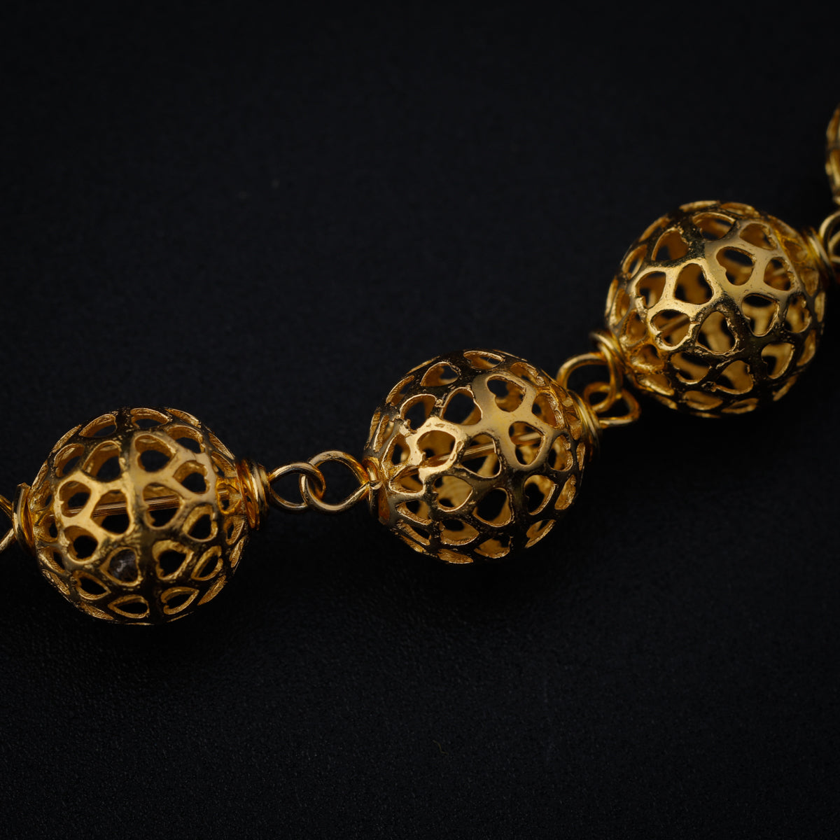 Silver Filigree Bead Necklace (Gold Plated)