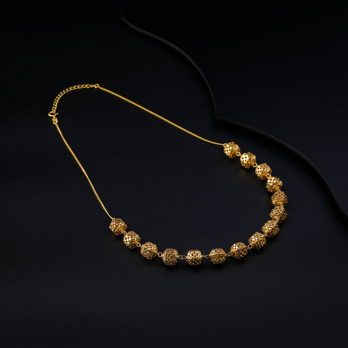 Silver Filigree Bead Necklace (Gold Plated)