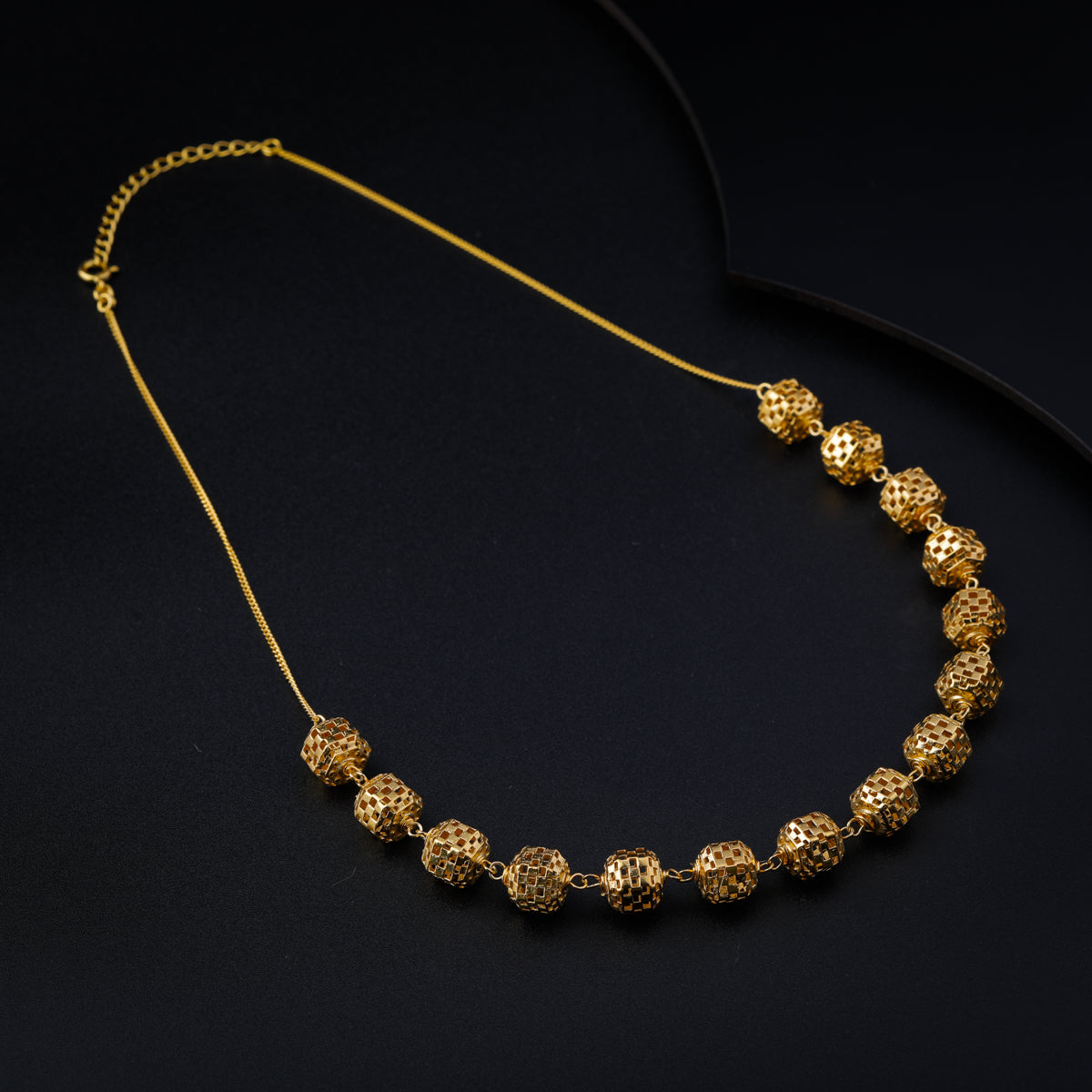 Silver Filigree Bead Necklace (Gold Plated)