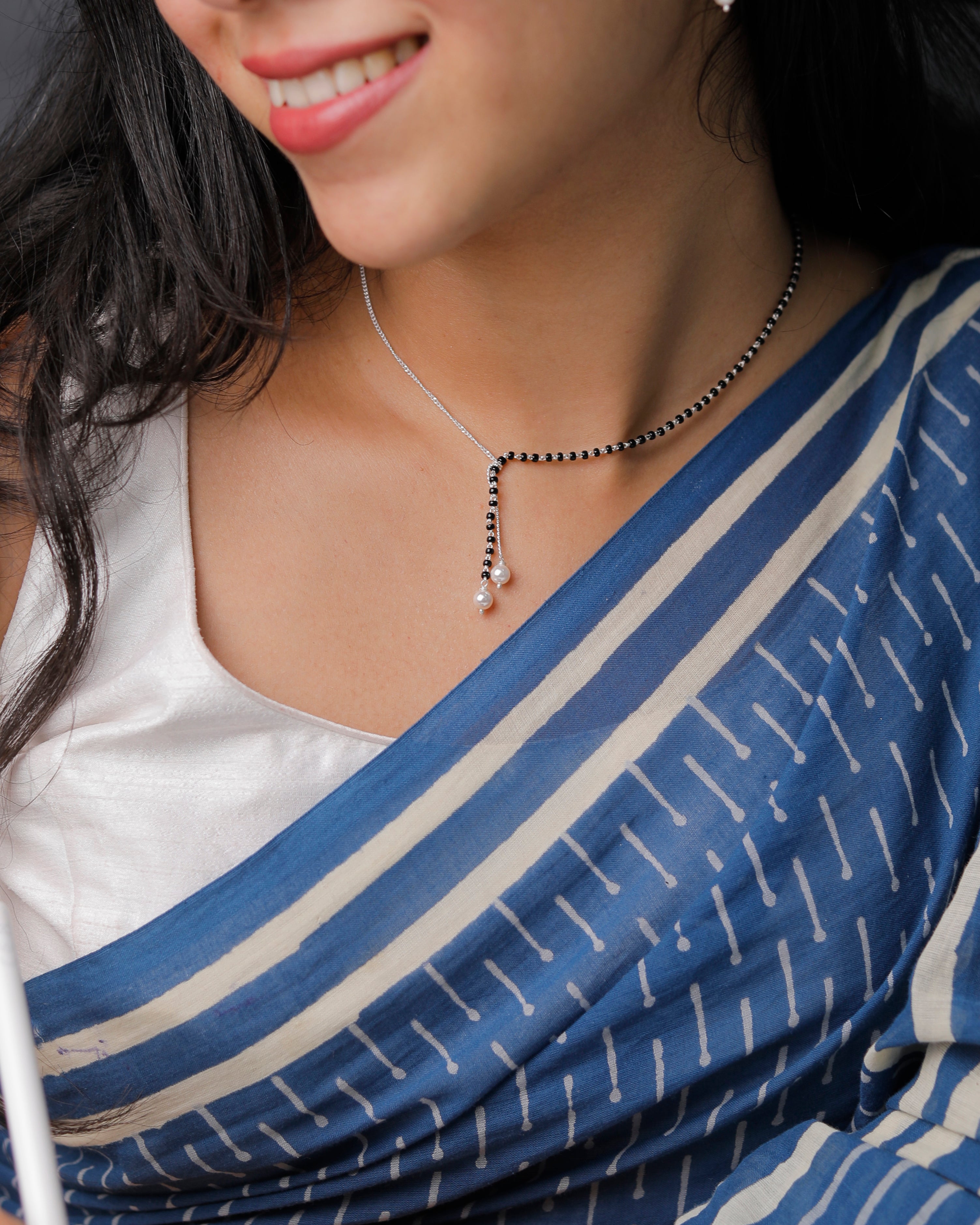 Handmade Silver Mangalsutra with Pearls