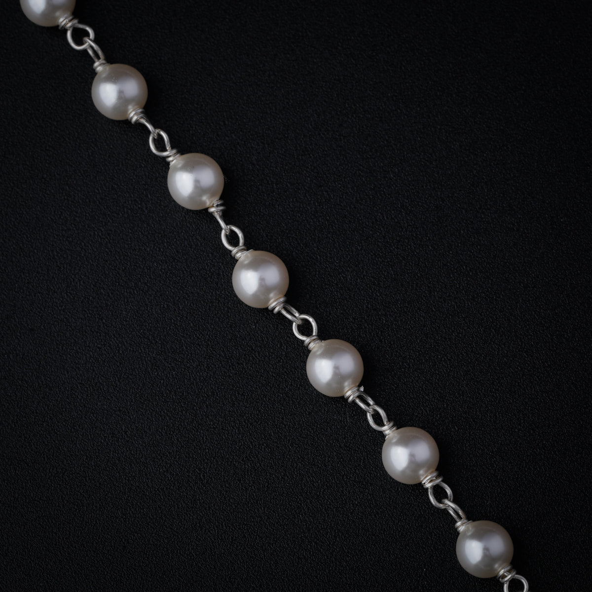 Silver Tanmani Set with Crystals and Pearls