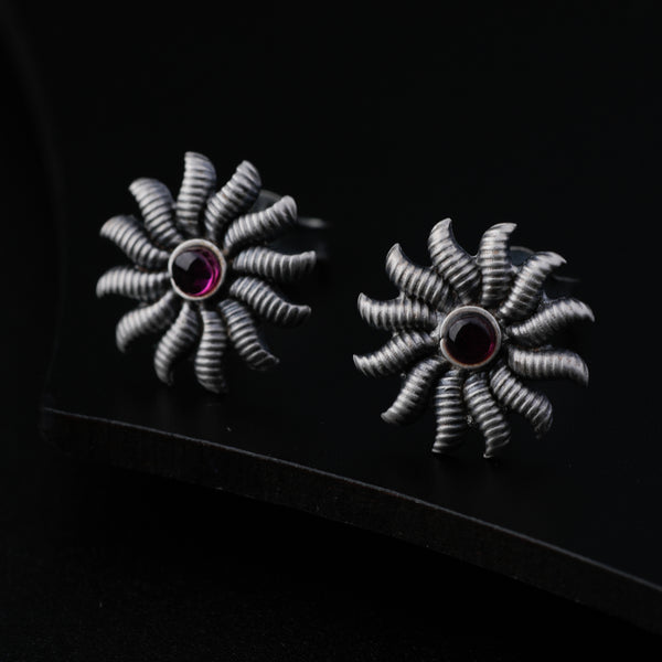 Silver Surya Motif Choker Set