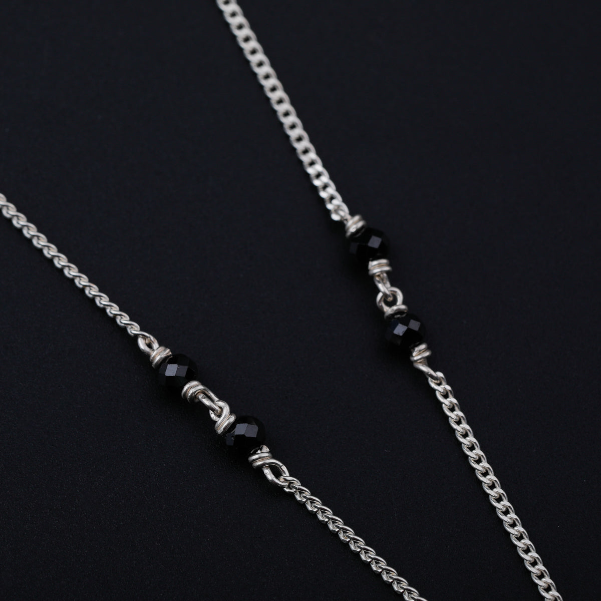 Silver Chain Mangalsutra with CZ Stone