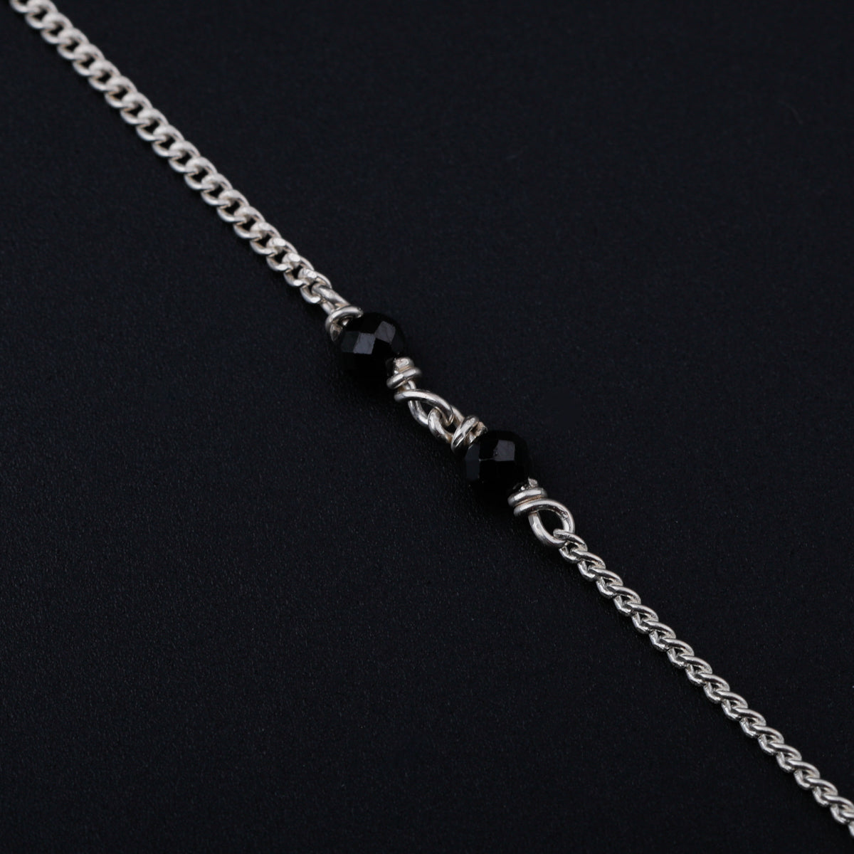 Silver Chain Mangalsutra with CZ Stone