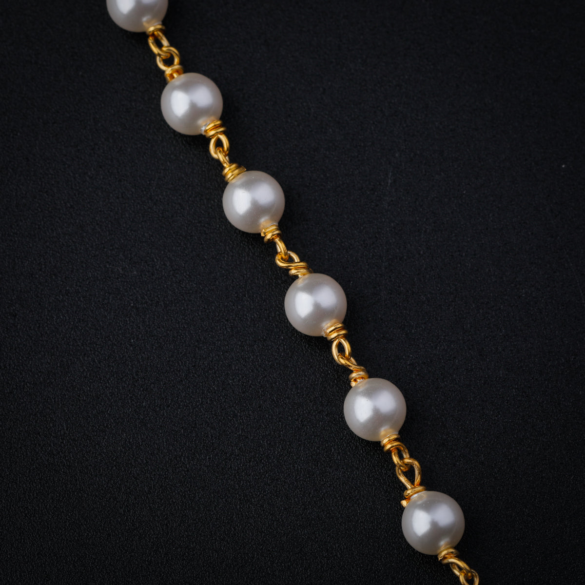 Silver Single Pearl Chain Necklace (Gold Plated)