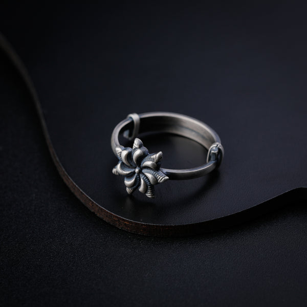 Silver Oxidized Ring (Adjustable)