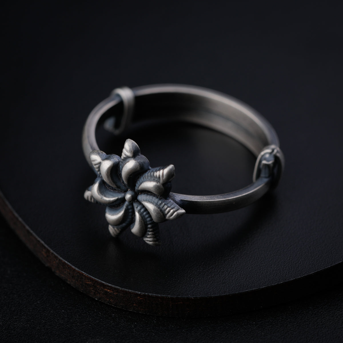 Silver Oxidized Ring (Adjustable)