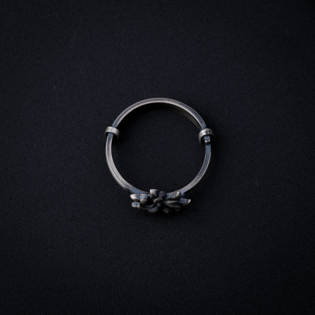 Silver Oxidized Ring (Adjustable)