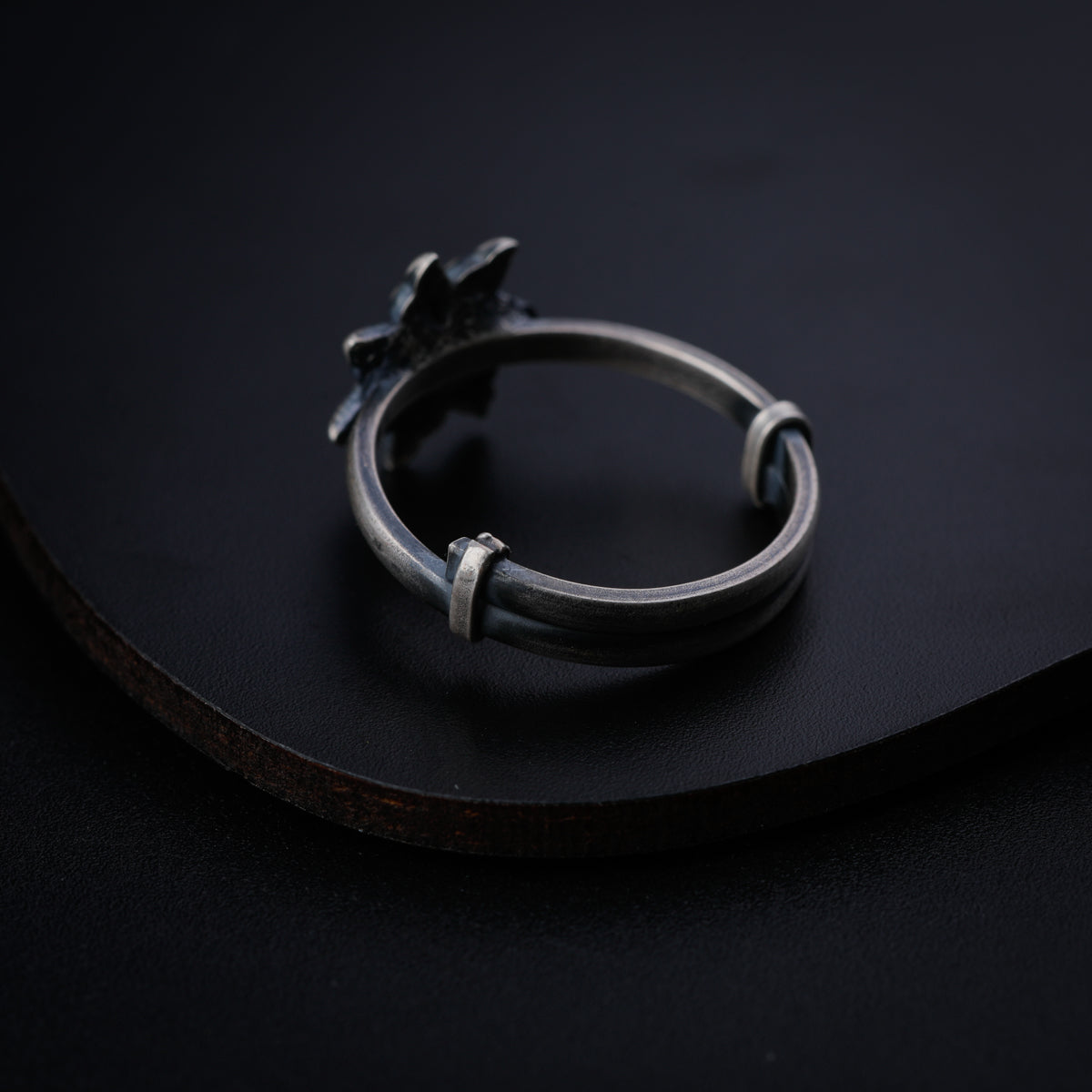 Silver Oxidized Ring (Adjustable)