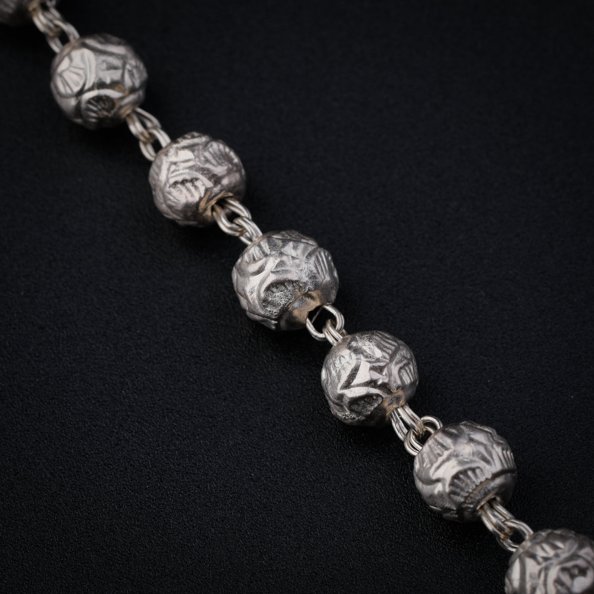 Silver Coin Putali Necklace with Coral & Silver Beads