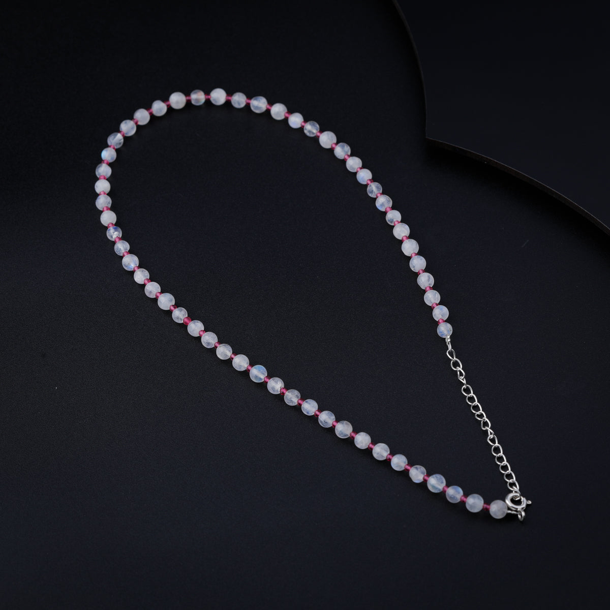 Rhodolite and Moonstone Silver Charm Necklace