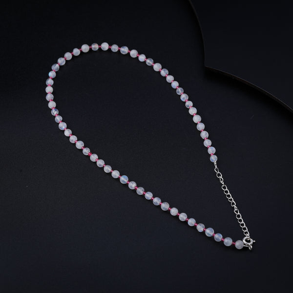 Rhodolite and Moonstone Silver Necklace
