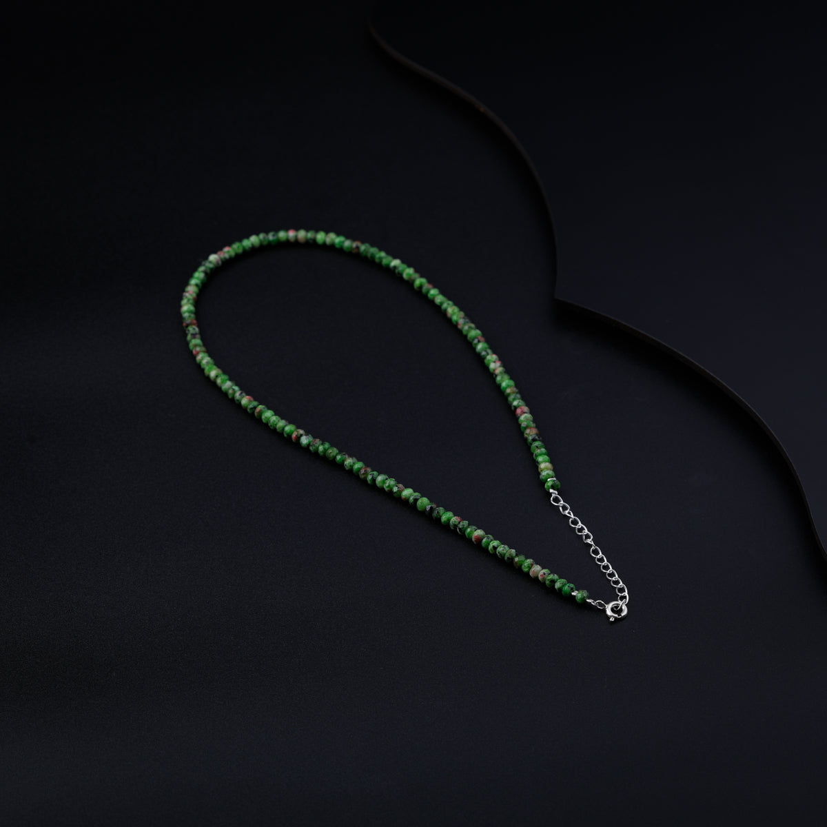 Green Sapphire Silver Charm Necklace