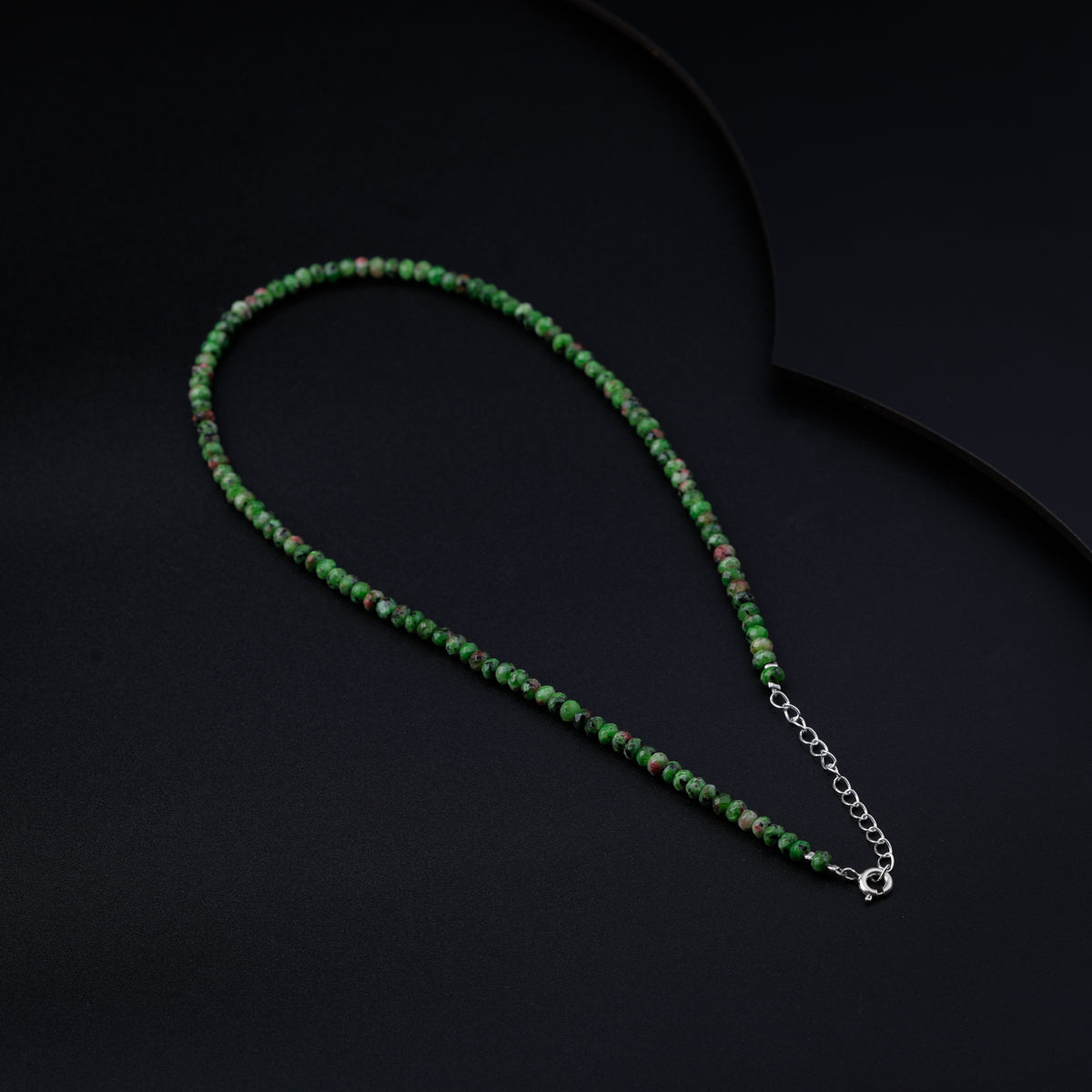 Green Sapphire Silver Charm Necklace