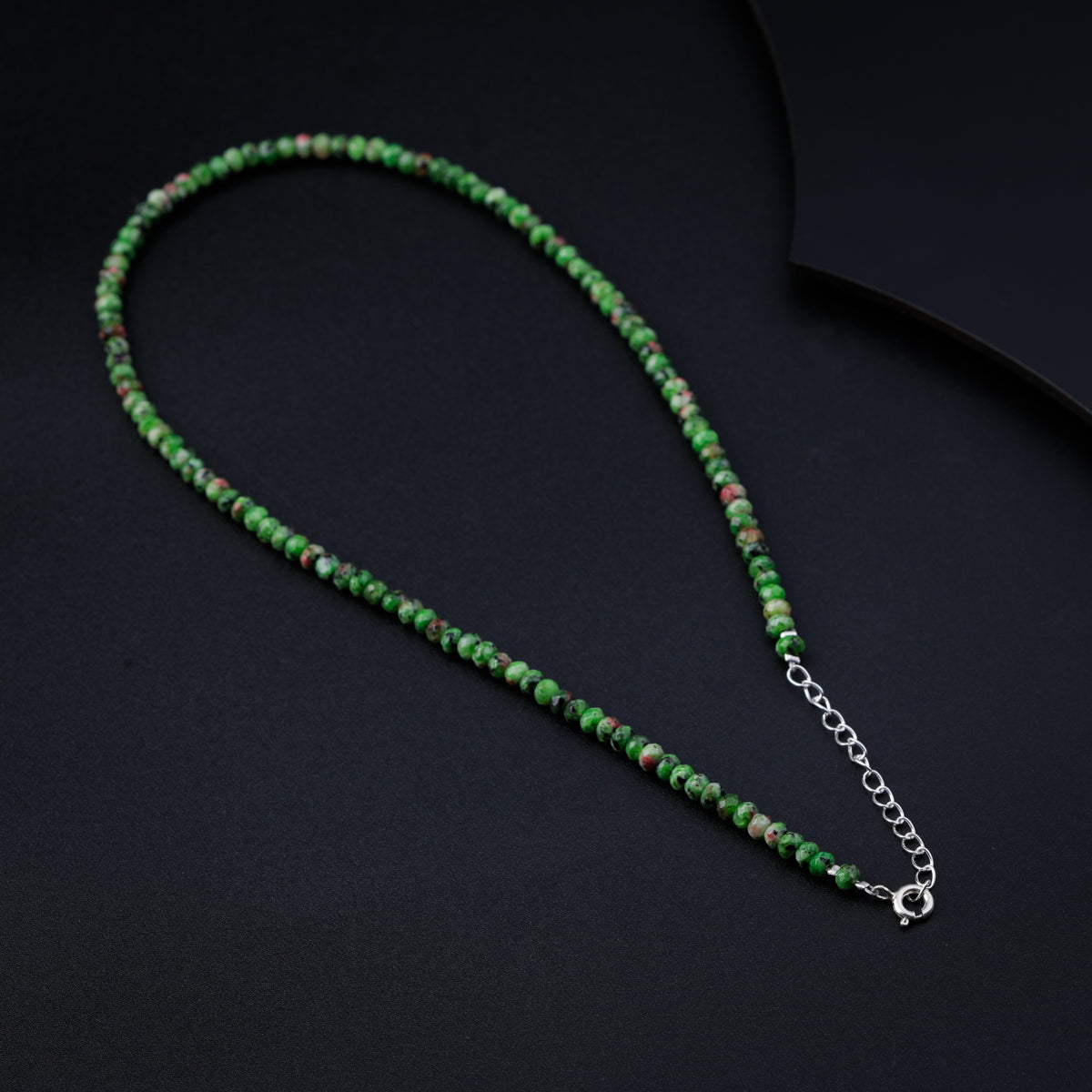 Green Sapphire Silver Charm Necklace