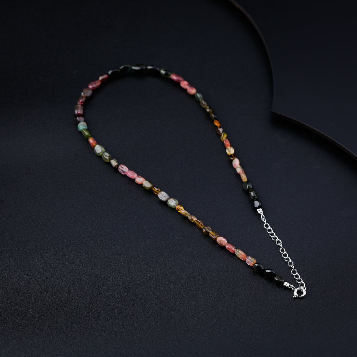 Tourmaline Silver Charm Necklace