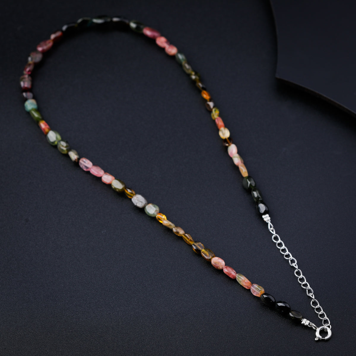 Tourmaline Silver Charm Necklace