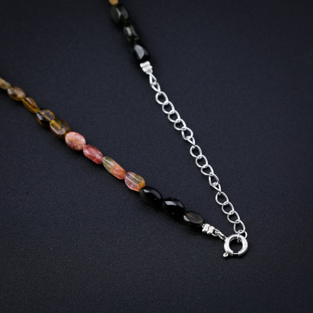 Tourmaline Silver Charm Necklace