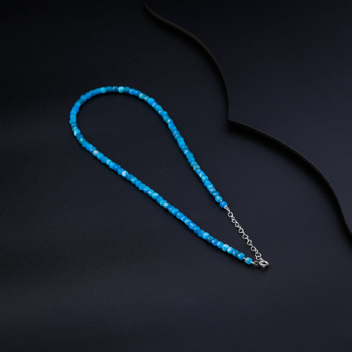 Blue Apatite Silver Charm Necklace