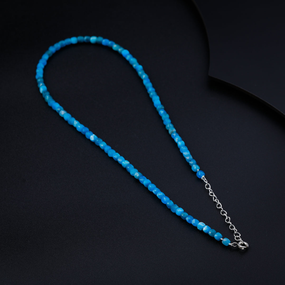 Blue Apatite Silver Charm Necklace