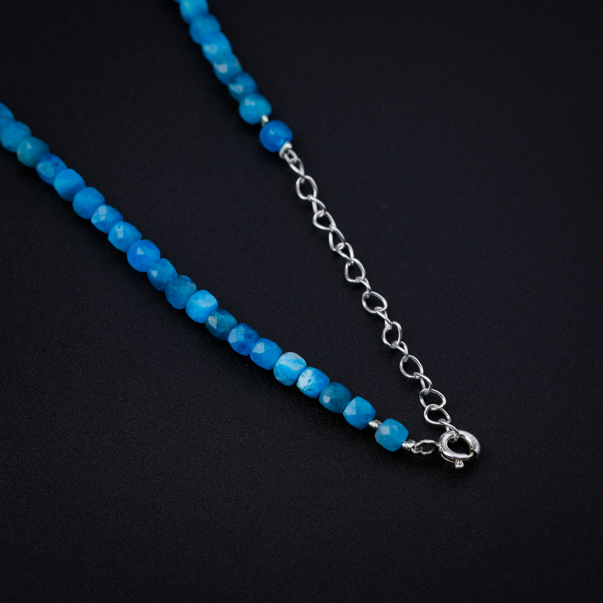 Blue Apatite Silver Charm Necklace