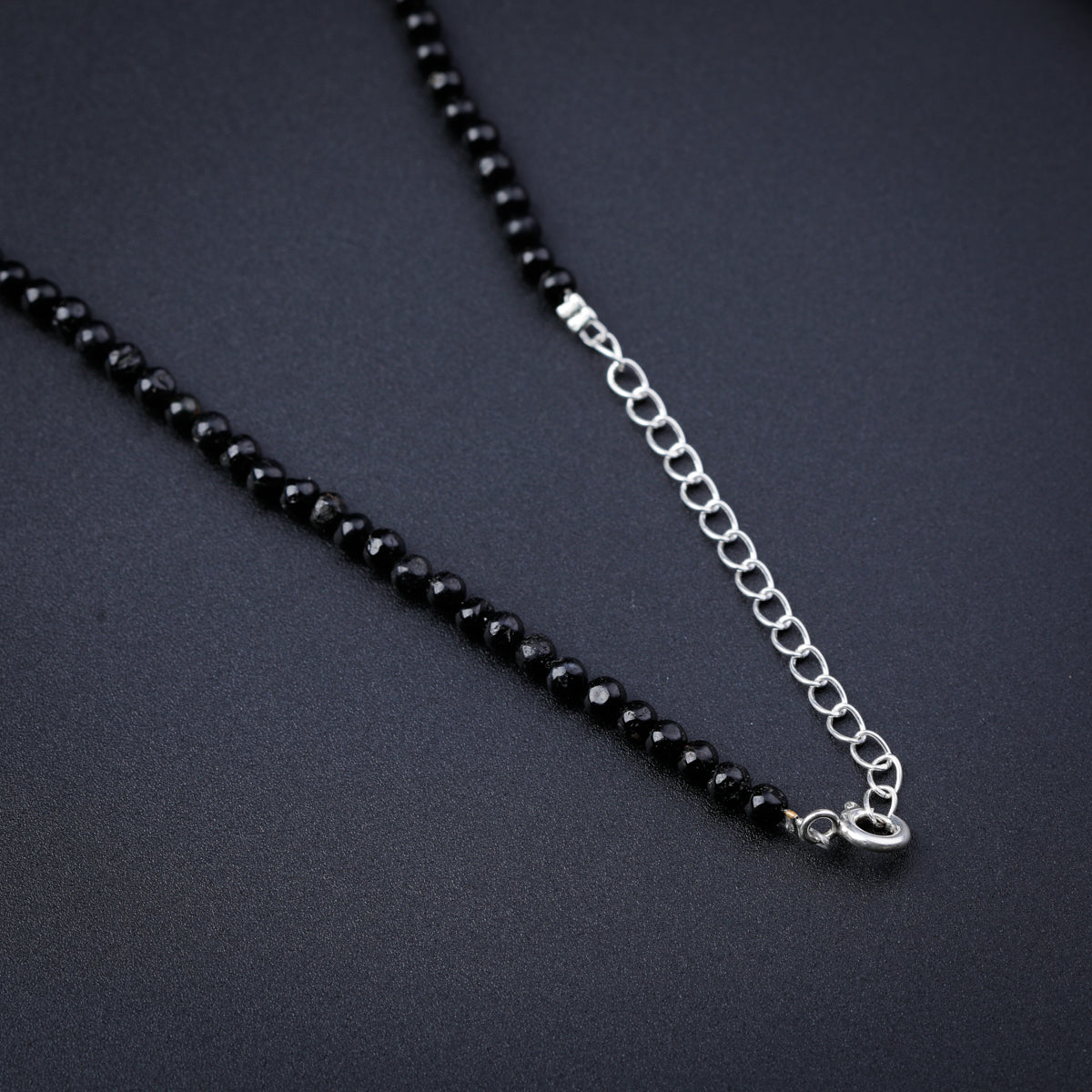 Black Onyx Silver Charm Necklace