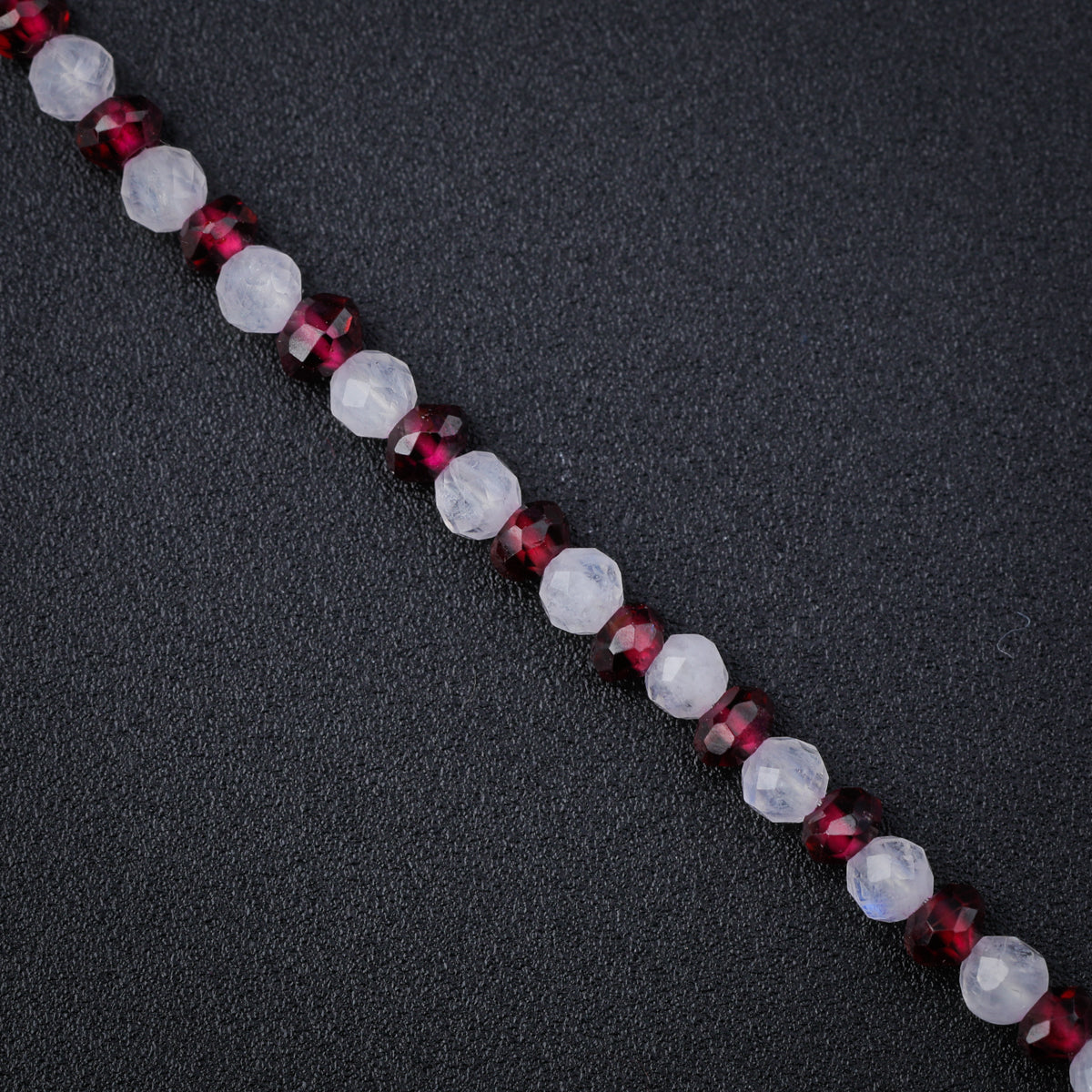 Moonstone and Garnet Silver Necklace