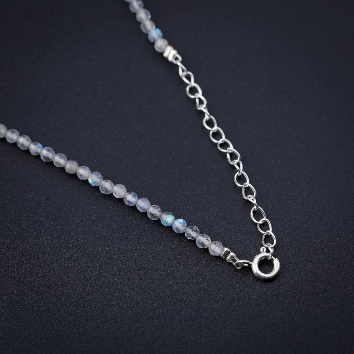 Labradorite Silver Charm Necklace